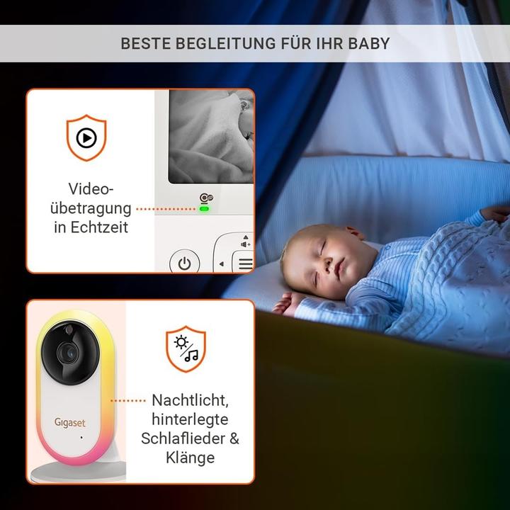 Actual product image Gigaset Baby 300 Video-Babyphone cream white/warm grey (Video & Audio, 300 m)