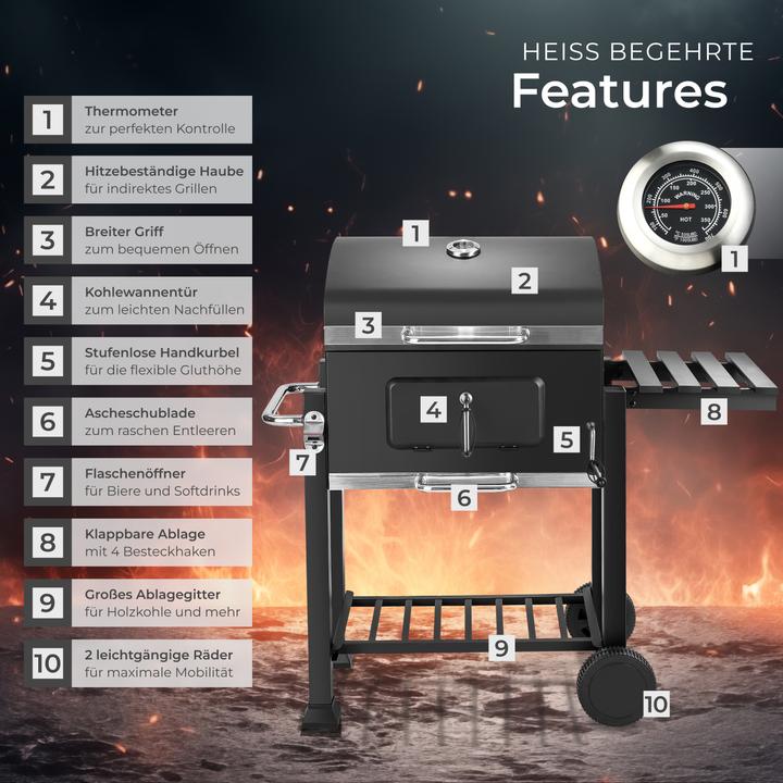 Image du produit tectake Gril à charbon de bois (55 cm)