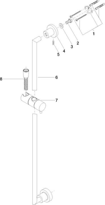 Actual product image Dornbracht Tara shower set, without hand shower, 26413892