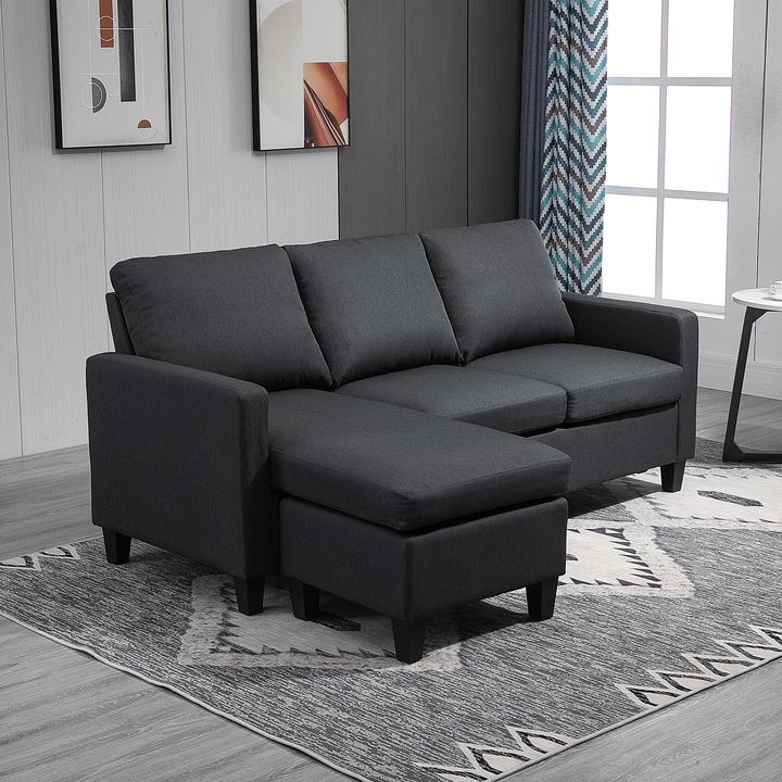 Produktbild Homcom 3-Sitzer-Sofa mit zwei Liegesesseln und einer Chaiselounge (3-Sitzer)