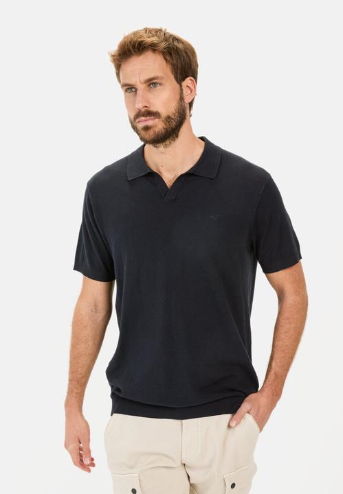 Produktbild Camel Active Strick-Poloshirt aus Baumwoll-Leinen-Mix (M)