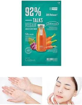 Produktbild Missha Talks Vegan Squeeze Sheet Mask Soothing Sheet Mask Based On Kohlrabi And Carrot Extracts Sos