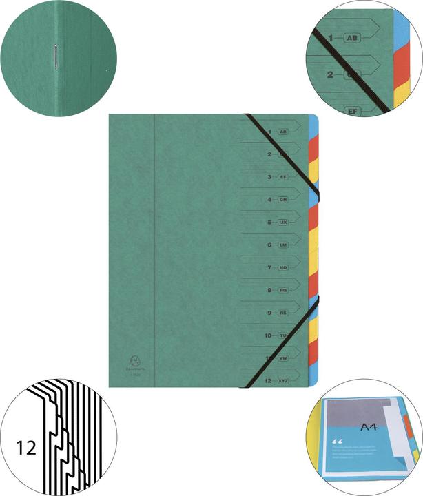 Produktbild Exacompta Ordnungsmappe Manila Karton A42Fächer mit Gummizug (A4, 1x)