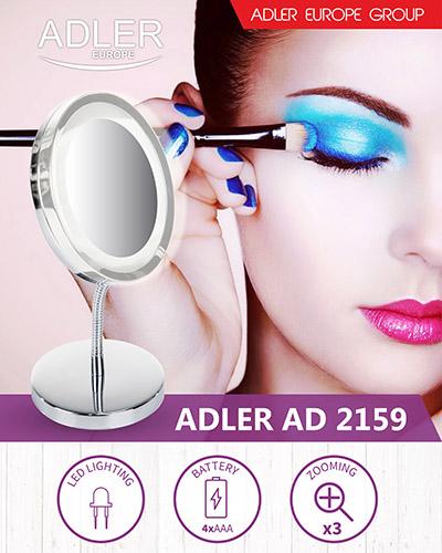 Productafbeelding Adler AD 2159 Make-up spiegel vrijstaand chroom (12 x 4 x 4 cm)