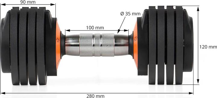 Produktbild Fitcom Adjustable Dumbbell Set (2 x 1.36 kg - 6.8 kg)