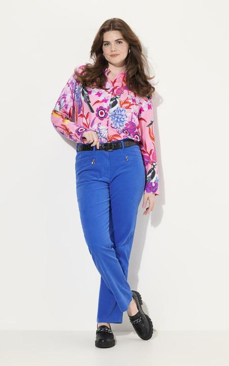 Image du produit Ulla Popken Pantalon en velours côtelé Mony, taille confortable, poches zippées (62)