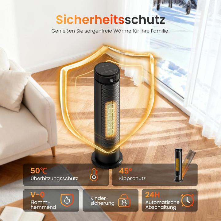 Actual product image Flanur Turmheizlüfter mit Fernbedienung (2000 W)