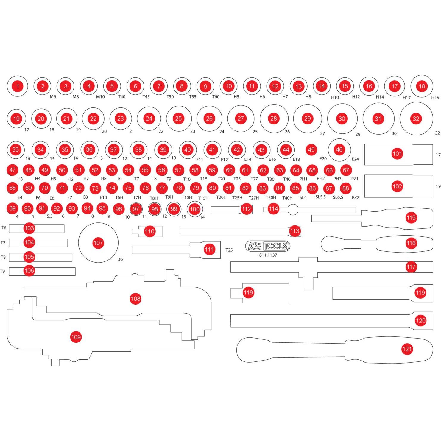 KS Tools, Zubehör Werkzeugaufbewahrung, 811.1137-97