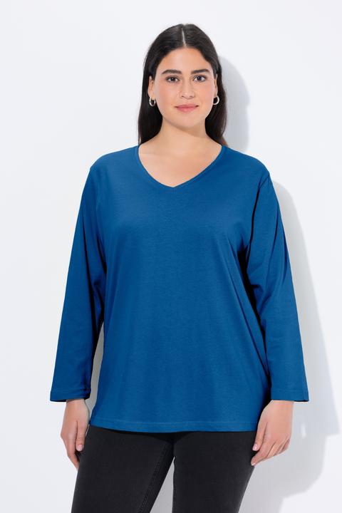 Produktbild Ulla Popken Shirt, V-Ausschnitt, Relaxed, Langarm (54)