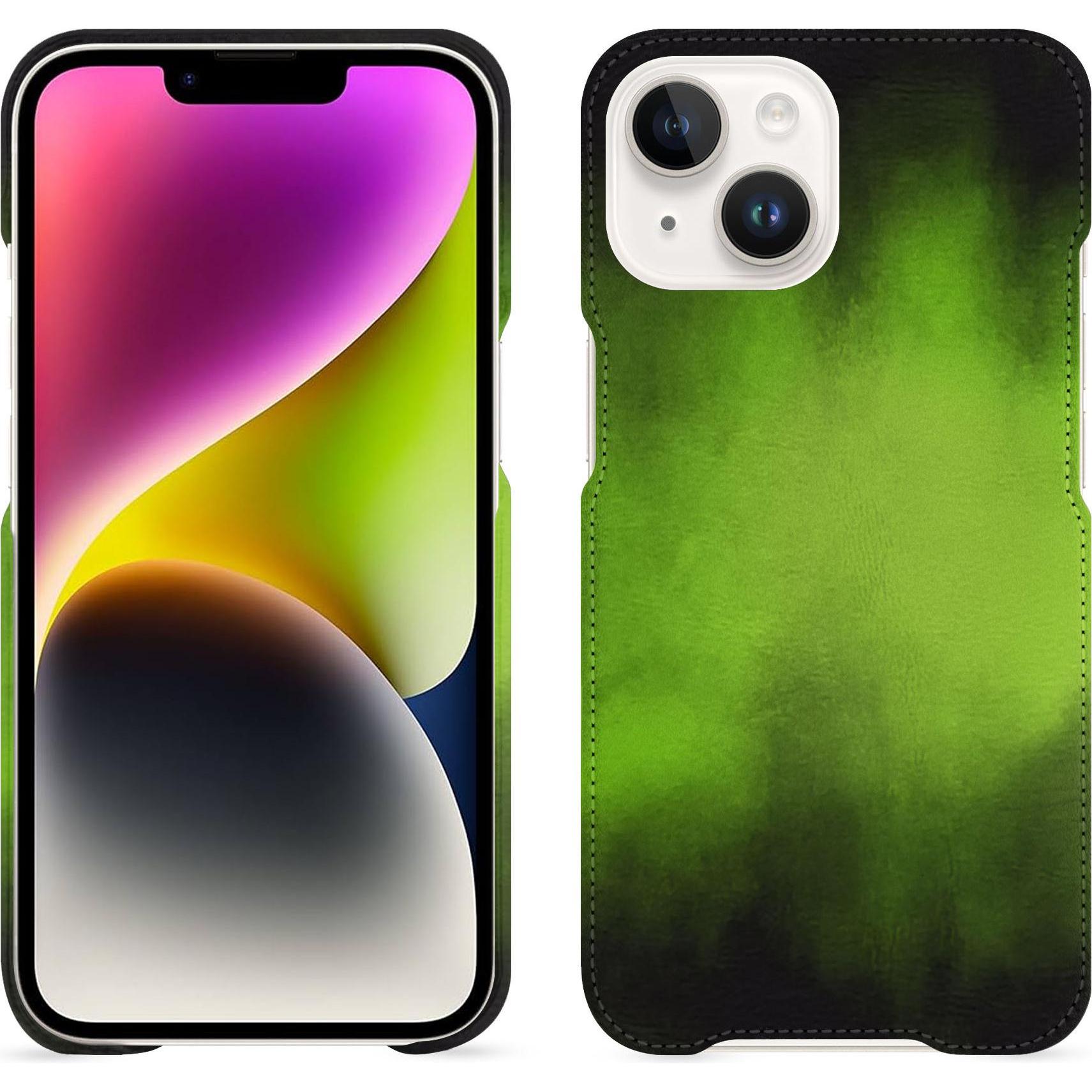 Noreve Lederschutzhülle (Apple iPhone 15 Plus), Smartphone Hülle, Grün