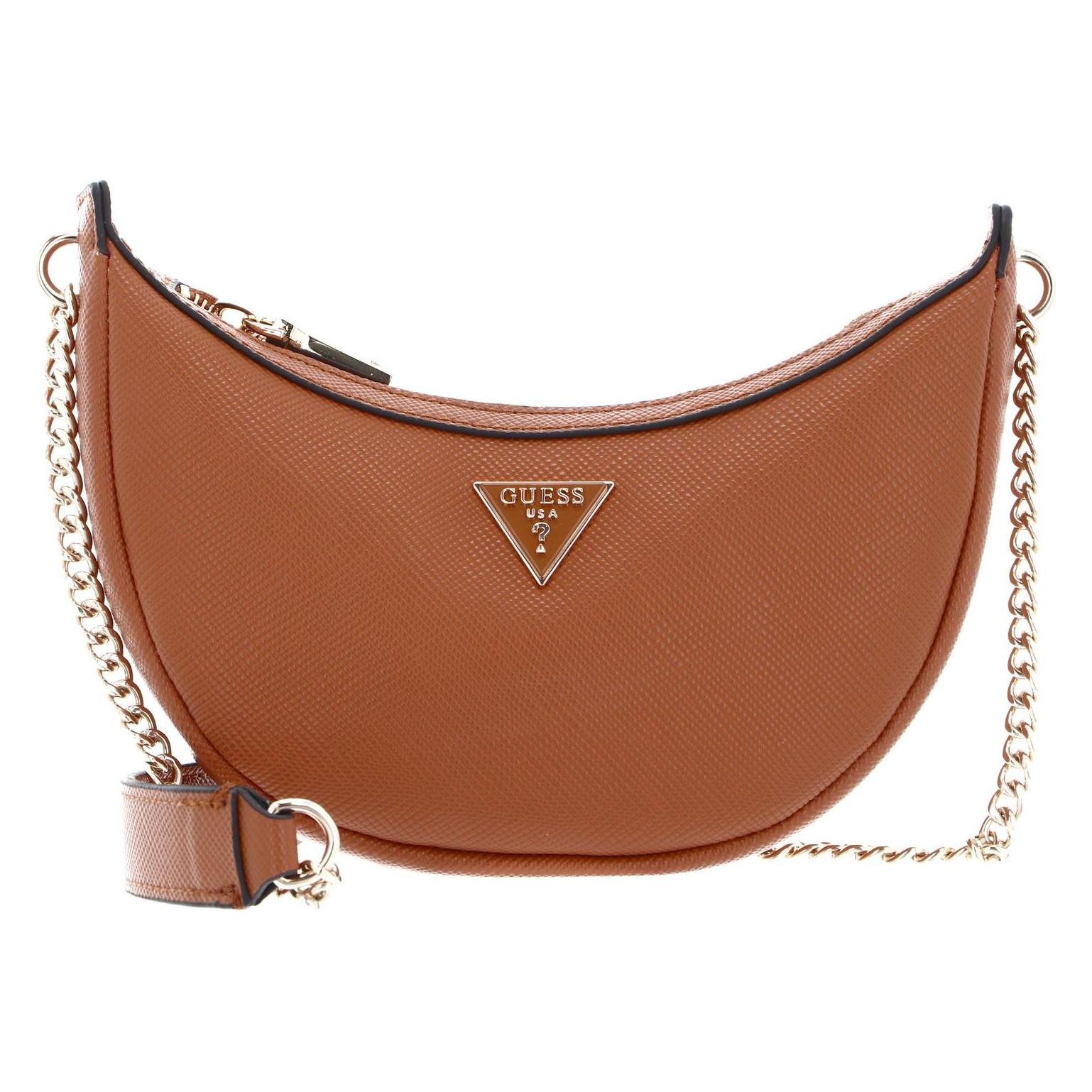 Guess, Handtasche, Eco Craig Mini Crossbody Saddle Bag, Braun