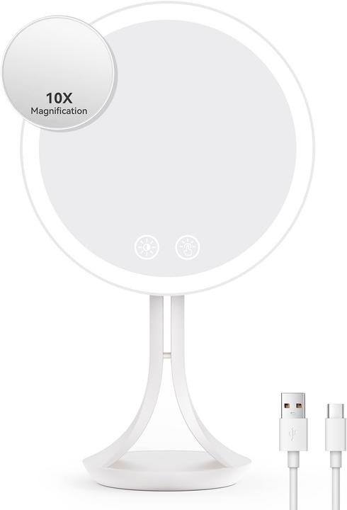 Auxmir LED Schminkspiegel mit 10-facher Vergrösserung