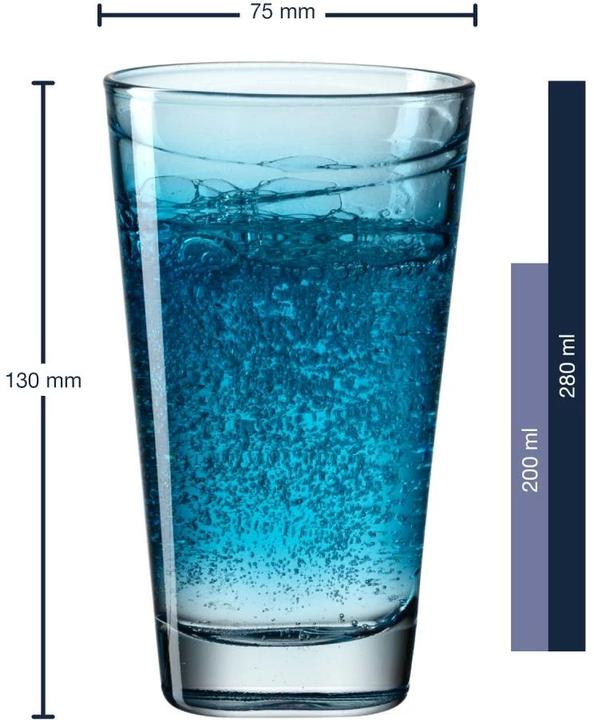 Immagine prodotto Leonardo Bicchiere per bere Vario Struttura 280 ml, 6 pezzi, Blu (0.28 l, 6 x)
