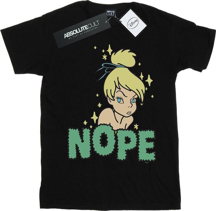 Actual product image Disney Womens/Ladies Tinker Bell Nope Cotton Boyfriend T-Shirt (XXL)