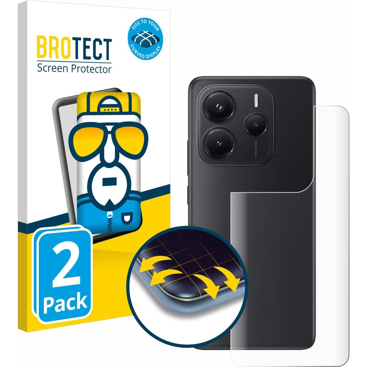 BROTECT Fullscreen Schutzfolie Displayschutz Folie Klar Transparent (2 Stück, Xiaomi Redmi Note 14), Smartphone Schutzfo...
