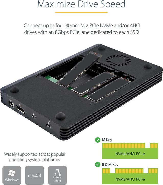 Productafbeelding StarTech .com 4 Bay Thunderbolt 3&trade, NVMe Behuizing (M.2)