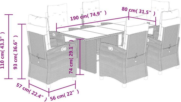 Produktbild vidaXL Garten Essgruppe