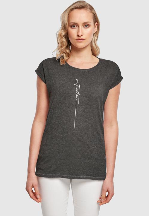 Produktbild Merchcode Ladies Faith Extended Shoulder Tee - 139215 (M)