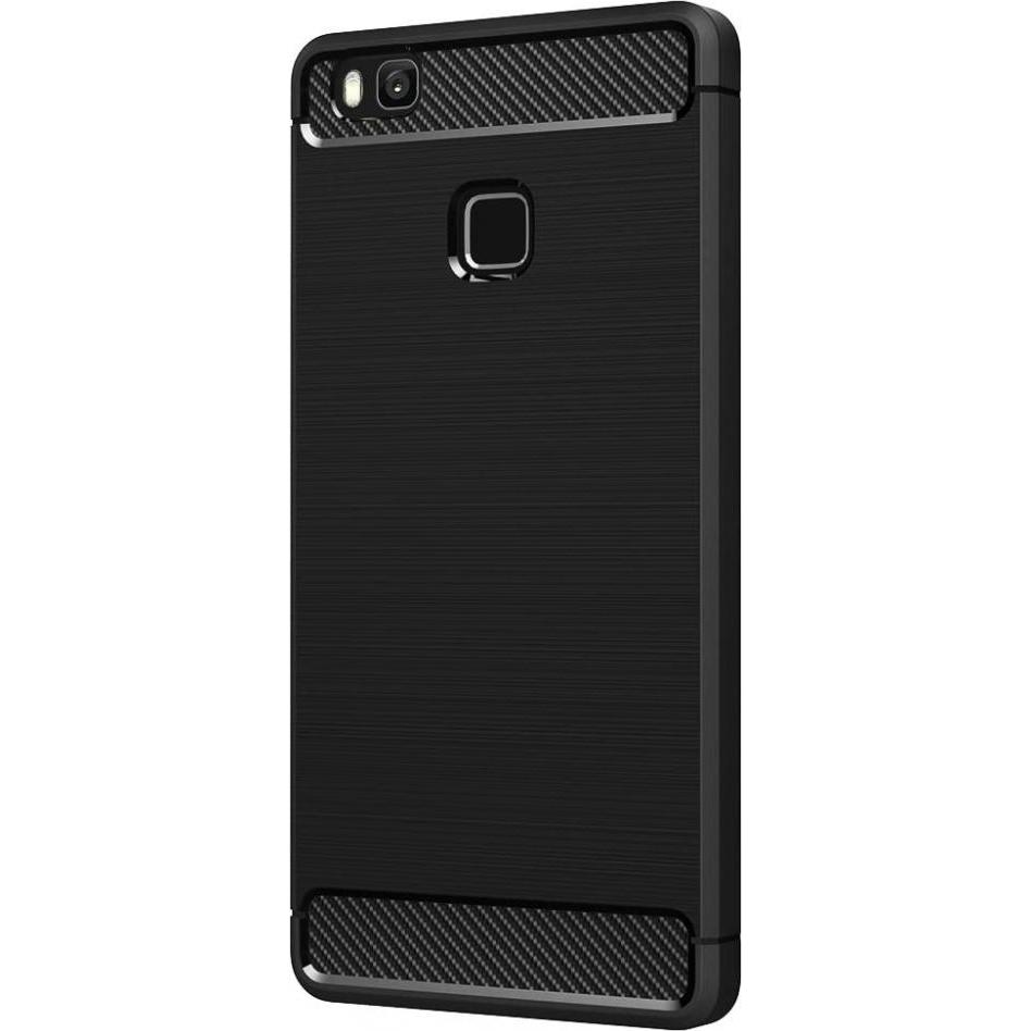 Thumbnail - Screenguard Huawei P9 Lite Hülle Carbon Brushed Soft TPU (Huawei P9 Lite), Smartphone Hülle, Schwarz