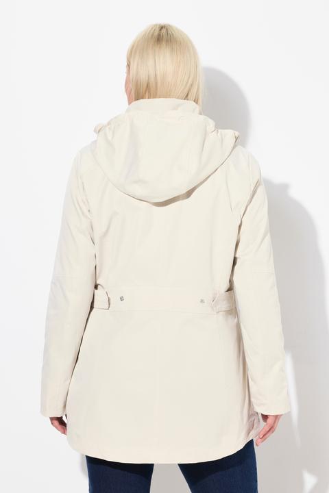 Produktbild Ulla Popken Softshell-Longjacke, wasserdicht, 2-Wege-Zipper, Kapuze (46, 48)