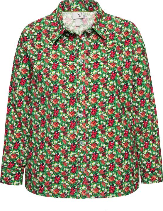 Actual product image Ulla Popken Floral Print Long Sleeve Corduroy Blouse (62)