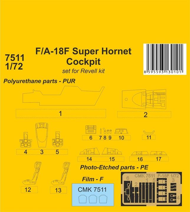 Produktbild CMK F/A-18F Super Hornet Cockpit 1/72 / for Revell kit