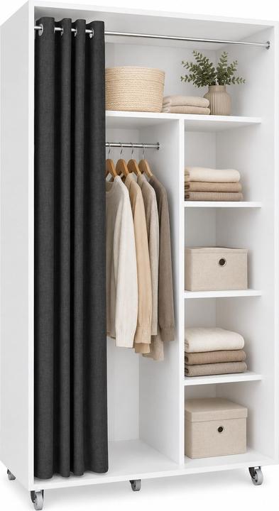 Produktbild VCM Kleiderschrank auf Rollen 100 cm Ostila (101 x 51 x 175 cm)