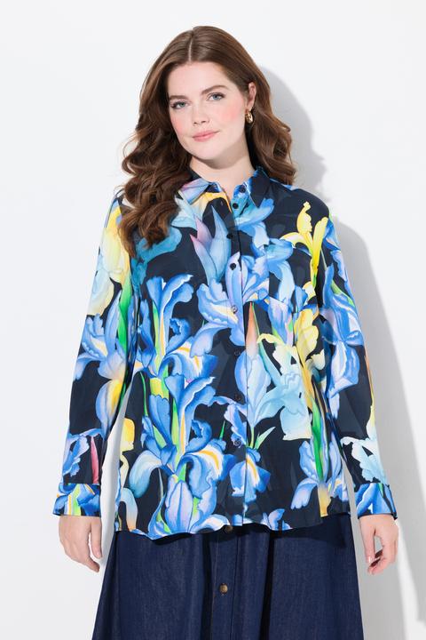 Produktbild Ulla Popken Hemdbluse, Irismuster, Hemdkragen, Langarm (46, 48)