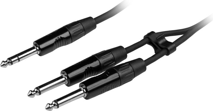 Actual product image Fuj Tek 6.3 mm TRS to 2 x 6.3 mm TS Y-adapter cable, 3 m (3 m, 6.3mm jack cable)