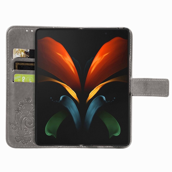 Produktbild König Design Hülle Handy Schutz für Samsung Galaxy Z Fold3 5G Case Cover Tasche Etuis Grau (Samsung Galaxy Z Fold3)