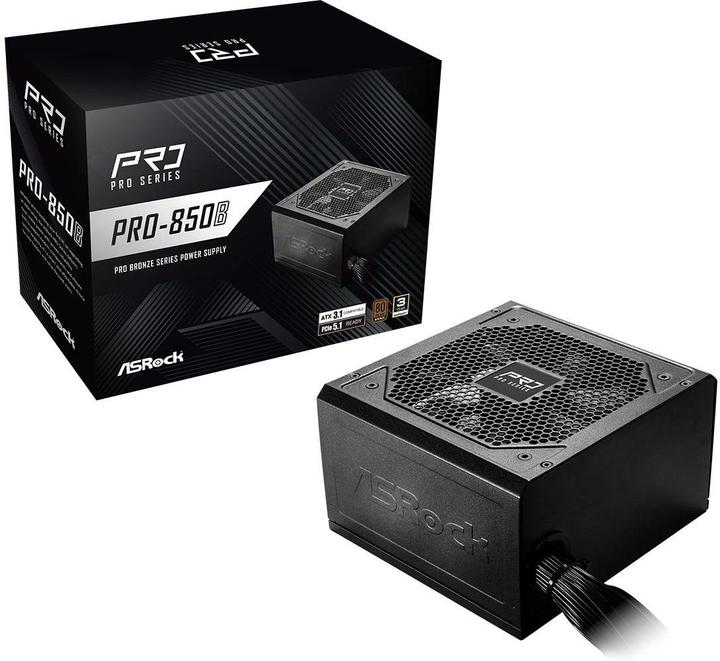Productafbeelding AsRock Pro Series PRO-850B 850W ATX 80+ Bronze black (850 W)
