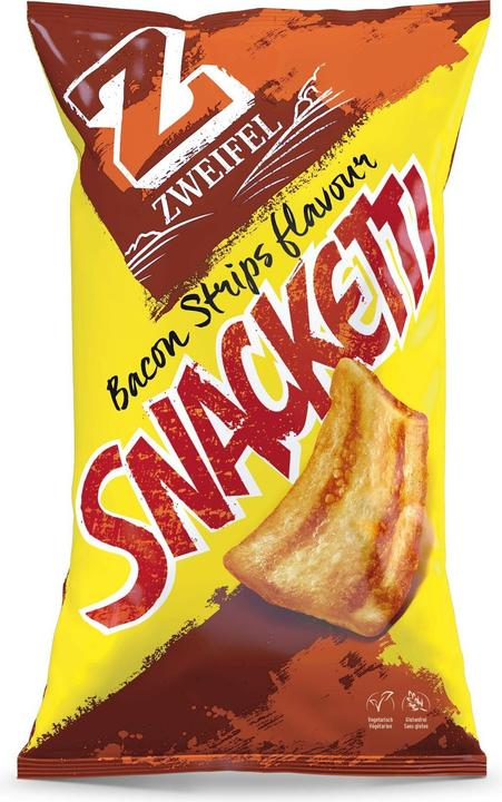 Actual product image Zweifel Snacketti Bacon Flavour Stips (75 g)