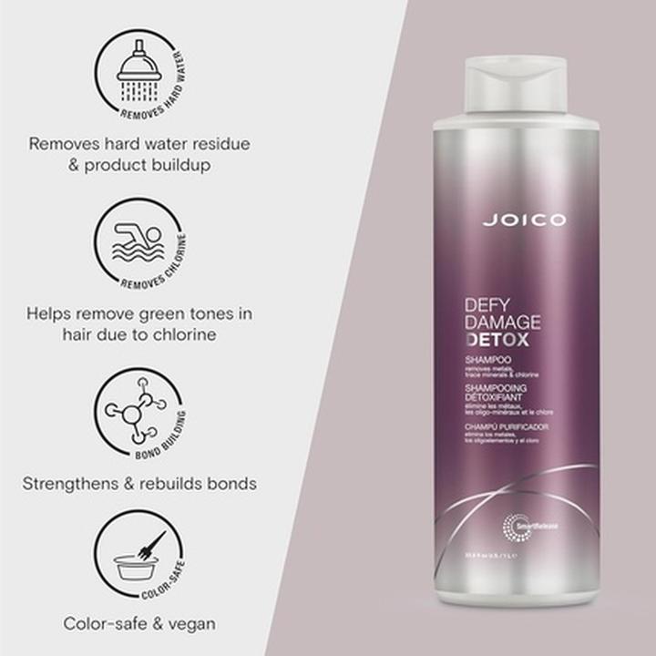 Actual product image Joico Defy Damage Detox Shampoo - Removes Chlorine, Hard Water Residue, and Product Build-Up (Liquid shampoo)