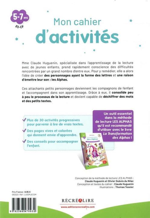 Produktbild La méthode Les Alphas. Mon cahier d'activités, GS-CP, 5-7 ans (Französisch, Huguenin Claude, Tessier Thomas, 2020)