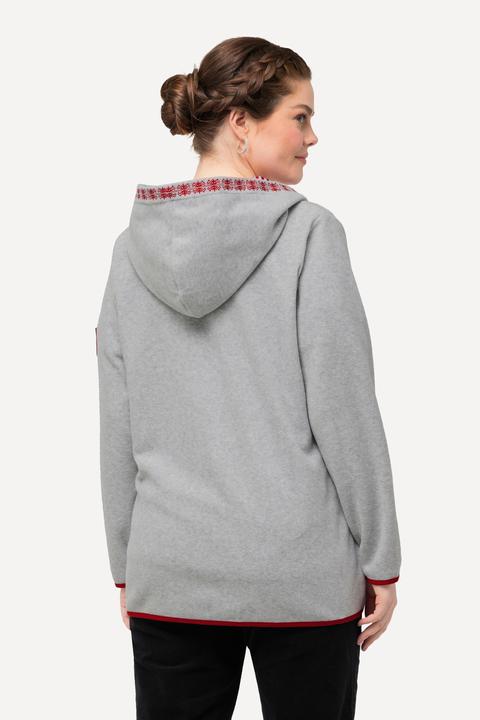 Produktbild Ulla Popken Trachten-Fleecejacke, Kapuze, Zierstickerei, Langarm (42, 44)