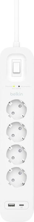 Produktbild Belkin Surgemaster Überspannungsschutz (4x, CEE 7/3, USB-A, USB-C, 2 m)