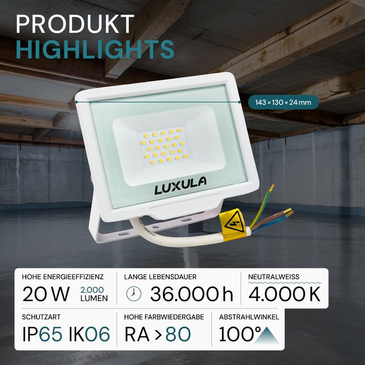 Actual product image Luxula LED floodlight (2000 lm, IP65)