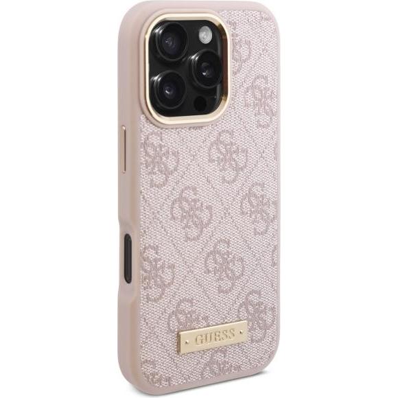 Thumbnail - Guess GUHMP16LU4GPRP iPhone 16 Pro 6.3" różowy/pink hardcase 4G Logo Plate MagSafe (Apple iPhone 16 Pro), Smartphone Hül...