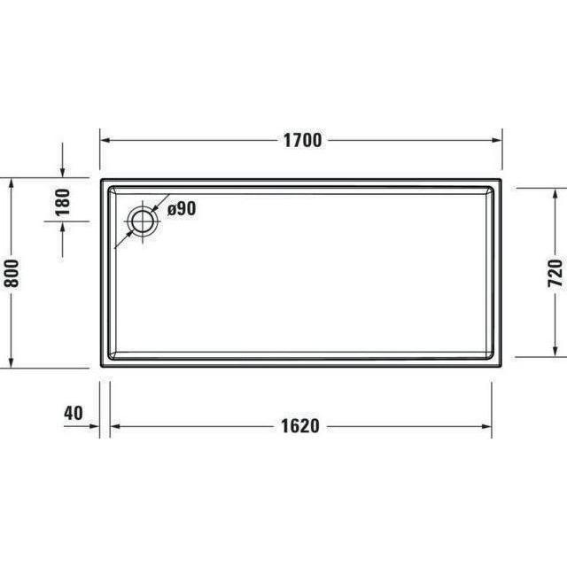 Thumbnail - Duravit, Duschwanne, Rechteck-Duschwanne STARCK SLIML 1700x800x60mm weiss