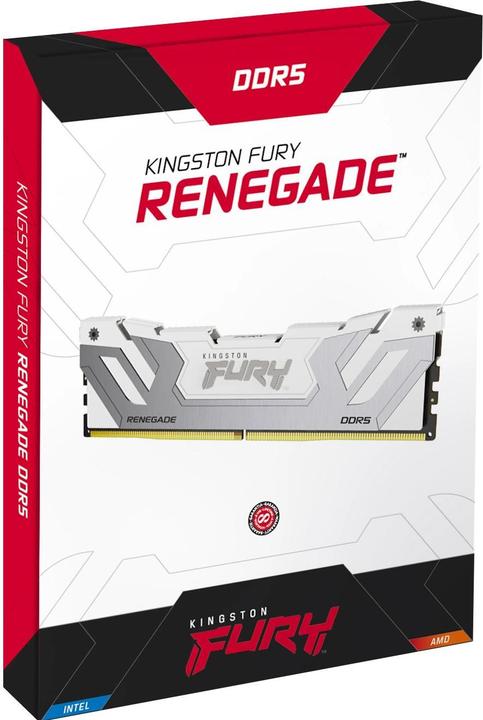 Produktbild Kingston 24GB 8800MT/s DDR5 CL42 CUDIMM FURY Renegade White (1 x 24GB, 8800 MHz, DDR5-RAM, DIMM)
