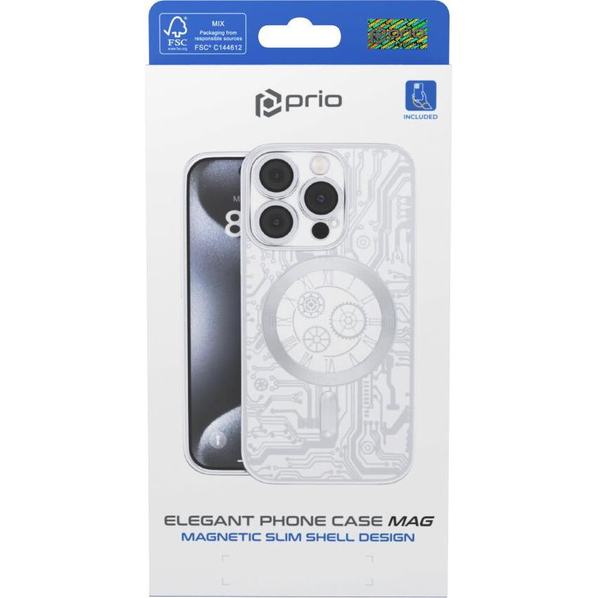Thumbnail - prio elegante Handyhülle MAG für iPhone 14 silber (Apple iPhone 14), Smartphone Hülle, Silber