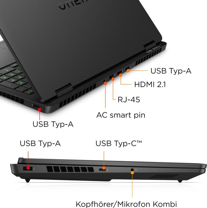 Produktbild HP Omen 16-ap0093ng Gaming Notebook 40,6 cm (16 Zoll) (16", AMD Ryzen 9 8940HX, 32 GB, 1000 GB, DE)