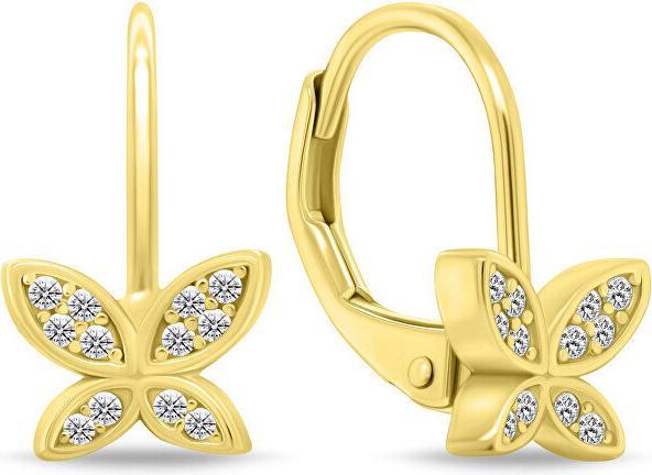 Produktbild Brilio Gold-plated dangling earrings with zircons Butterfly EA1272Y