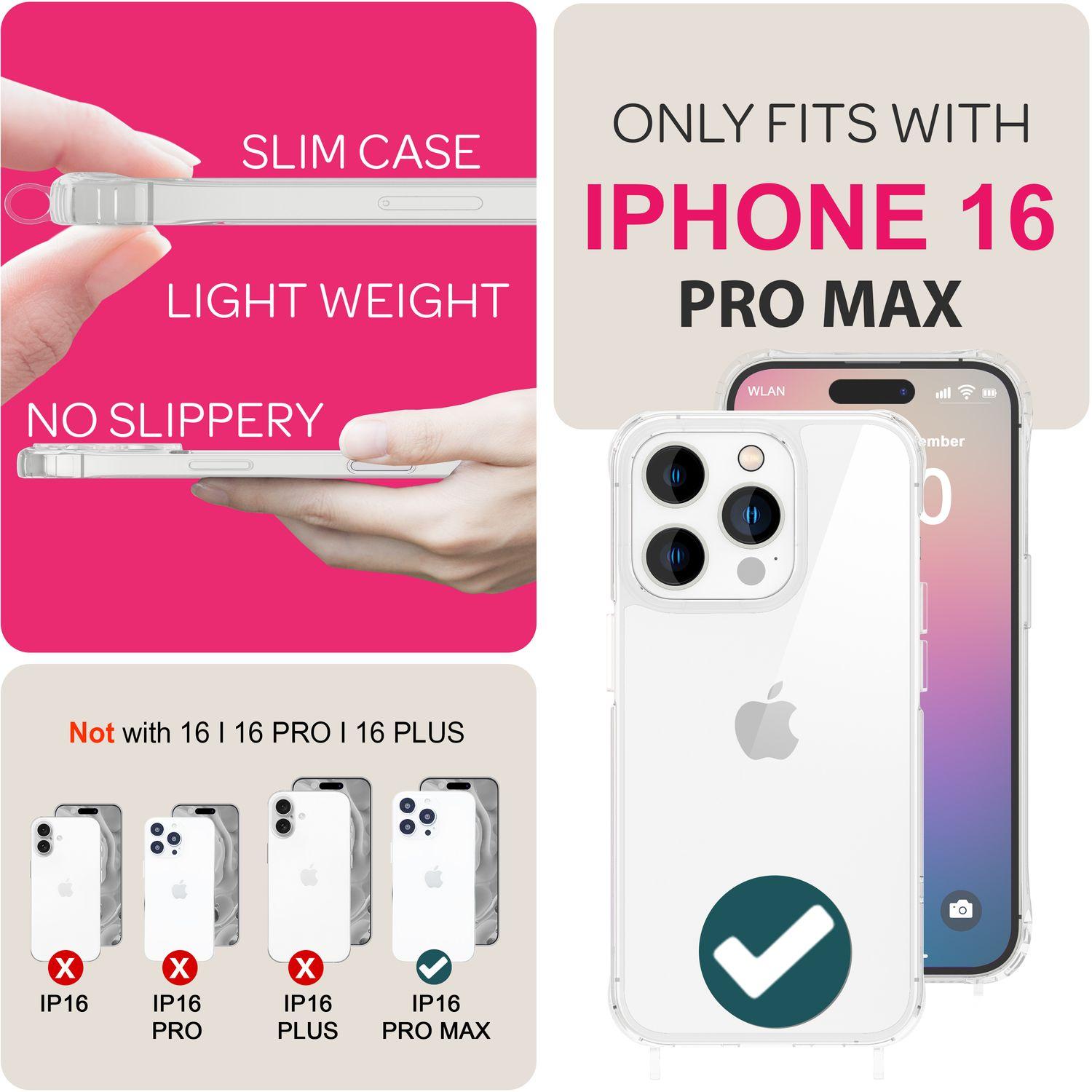 Thumbnail - Nalia Klare Hülle mit Kette zum Umhängen, Handykette, Transparent