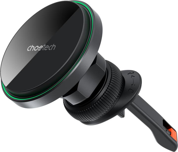 Actual product image Choetech T204-F magnetic car holder with 15W wireless charging - black