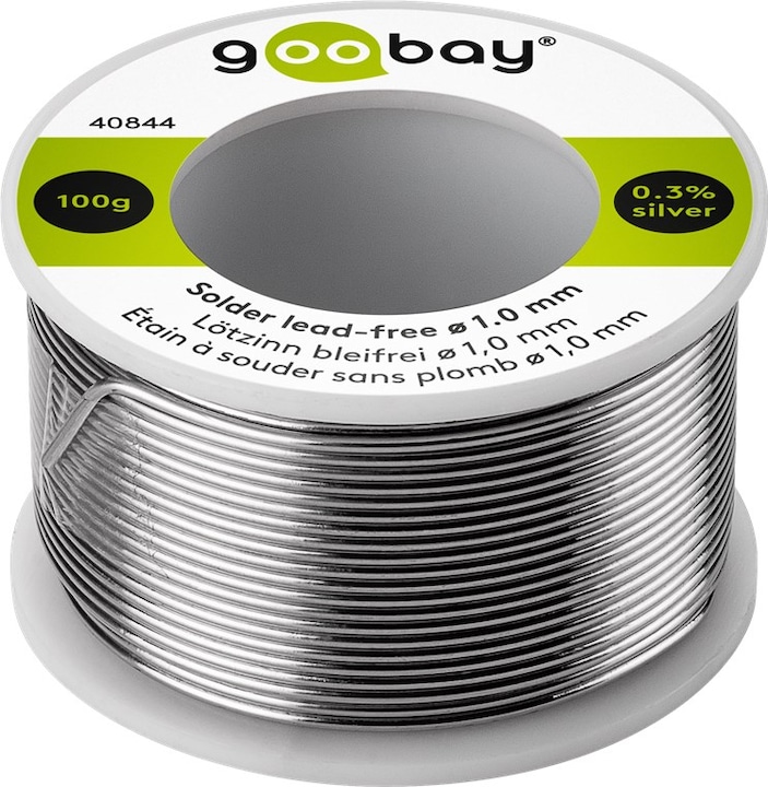 Image du produit Goobay Étain de soudure professionnel sans plomb, ø 1,0 mm, 100 g (Souder)