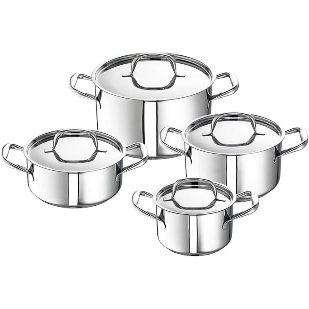 Schulte-Ufer SchulteUfer Finesse Stainless Steel Cookware Set of 4, Padella + Pentola, Argento