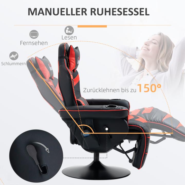 Actual product image Homcom Relaxsessel mit abnehmbare Kissen und Getränkehalter