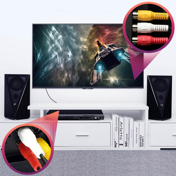 Actual product image LinQ 3x RCA plug to 3x RCA plug video cable, length 5m - Black (5 m)
