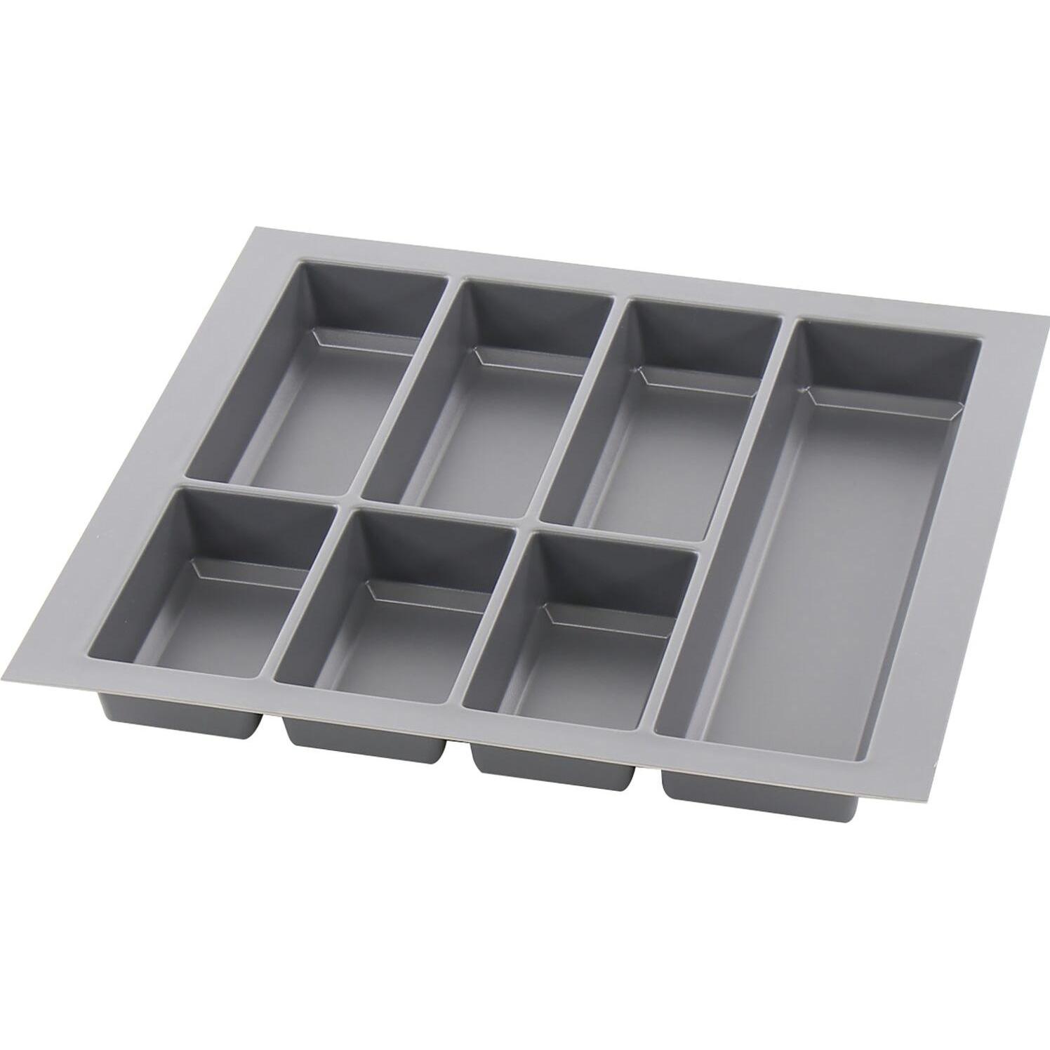 Agoform Besteckeinsatz Classico kürzbar 490x490x50,5mm, Kunststoff schiefergrau, Besteckkasten, Grau